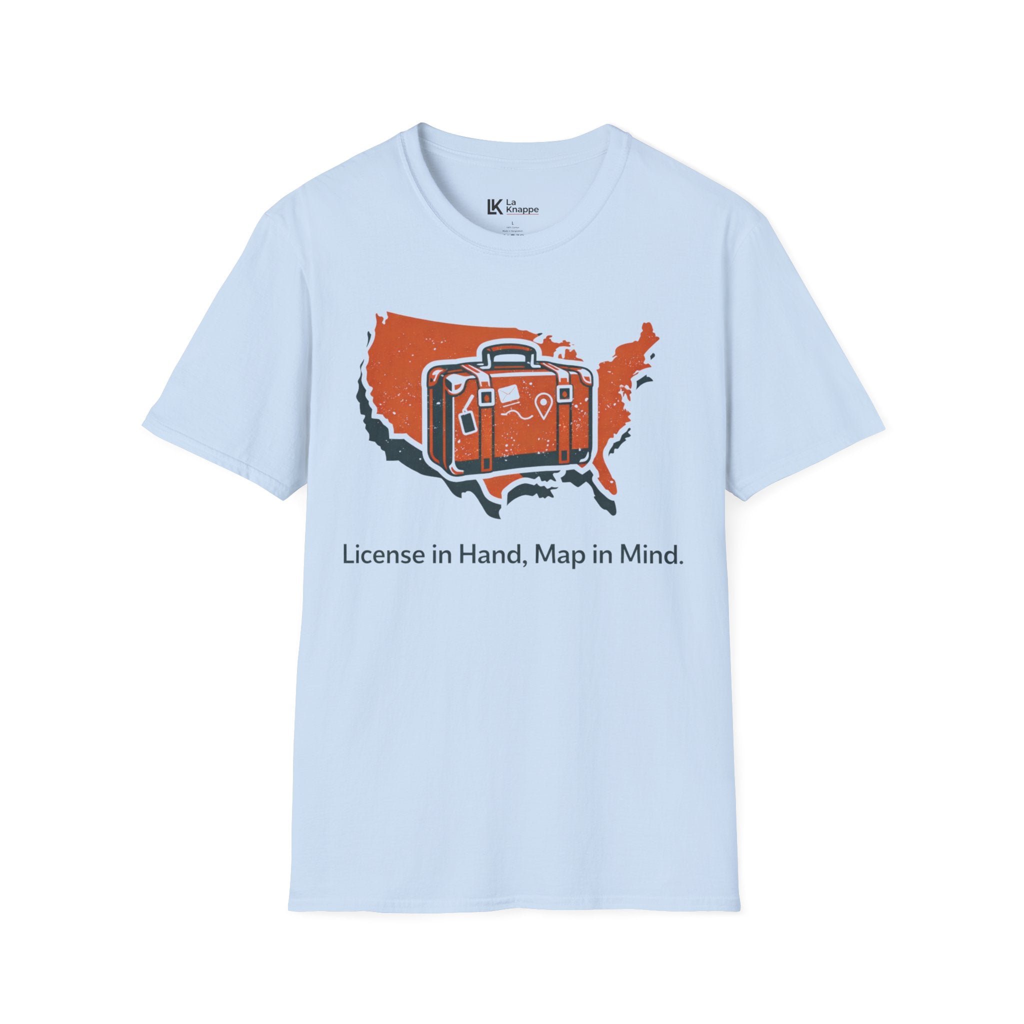Travel T-Shirt – "License in Hand, Map in Mind" Graphic Tee