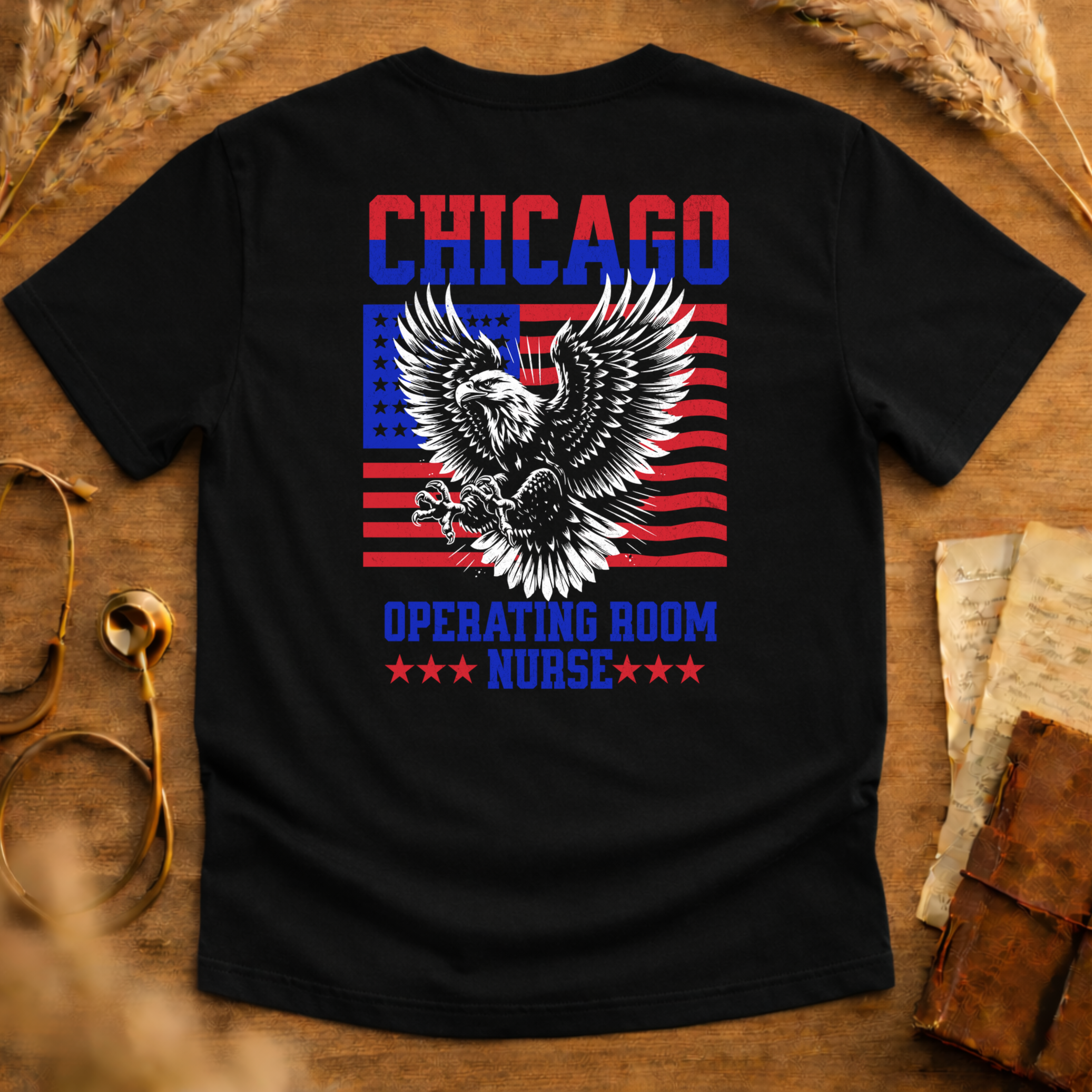 OR NURSE USA EAGLE GRAPHIC T-SHIRT