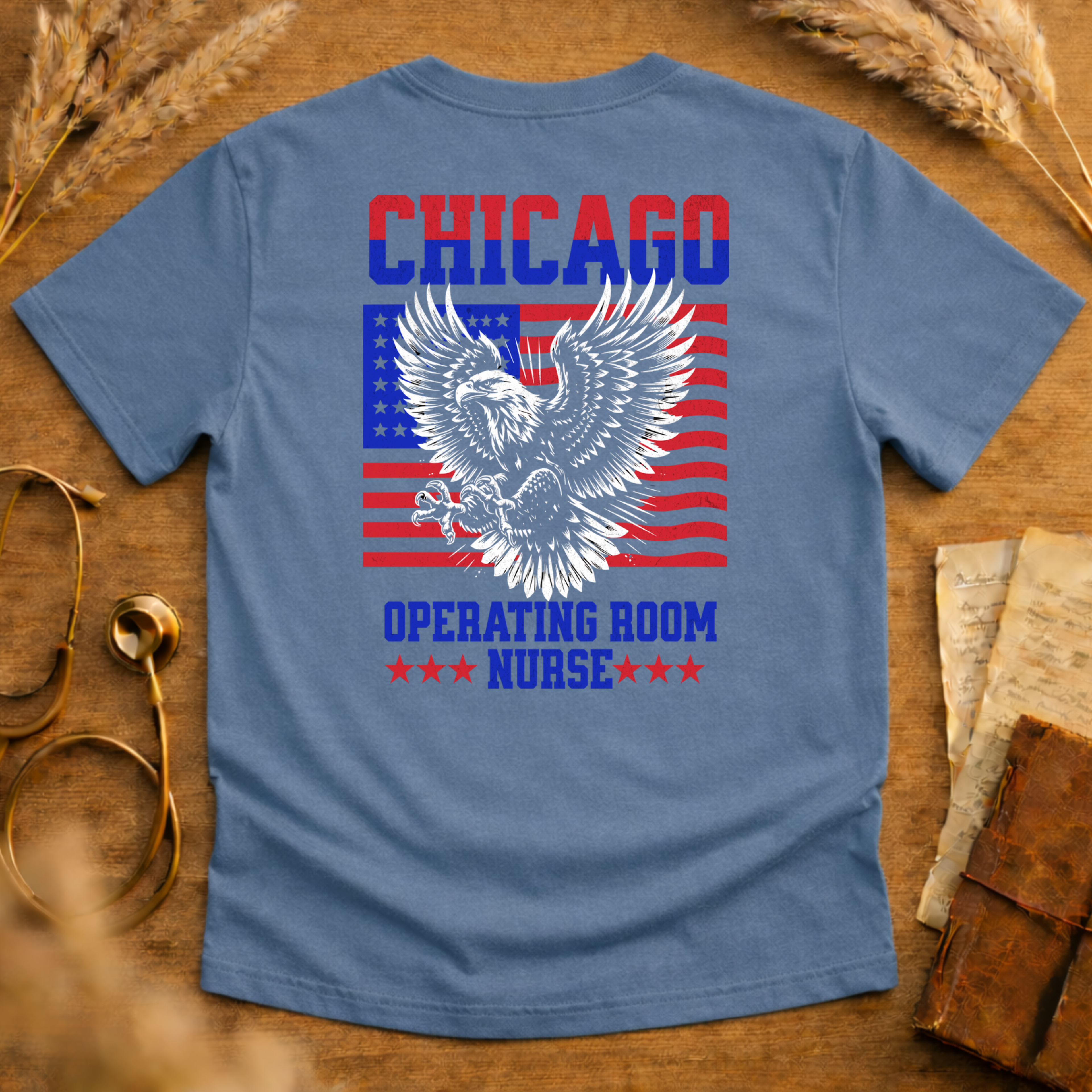 OR NURSE USA EAGLE GRAPHIC T-SHIRT