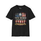 Trauma ICU Nurse Tee Flag Patriotic Graphic Nurse T-shirt