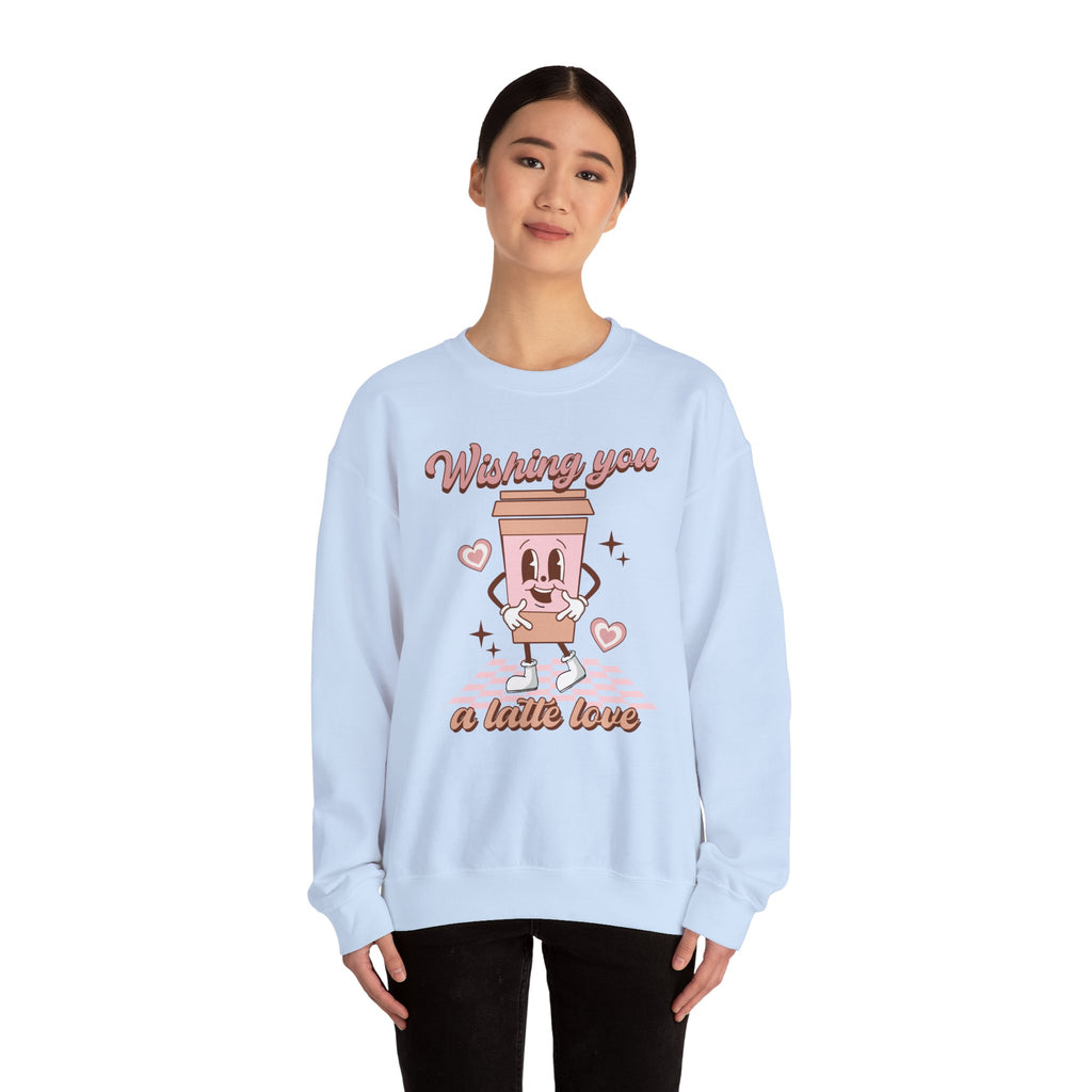 Sweatshirt - "Wishing You a Little Love" Cute Coffee Cup Crewneck