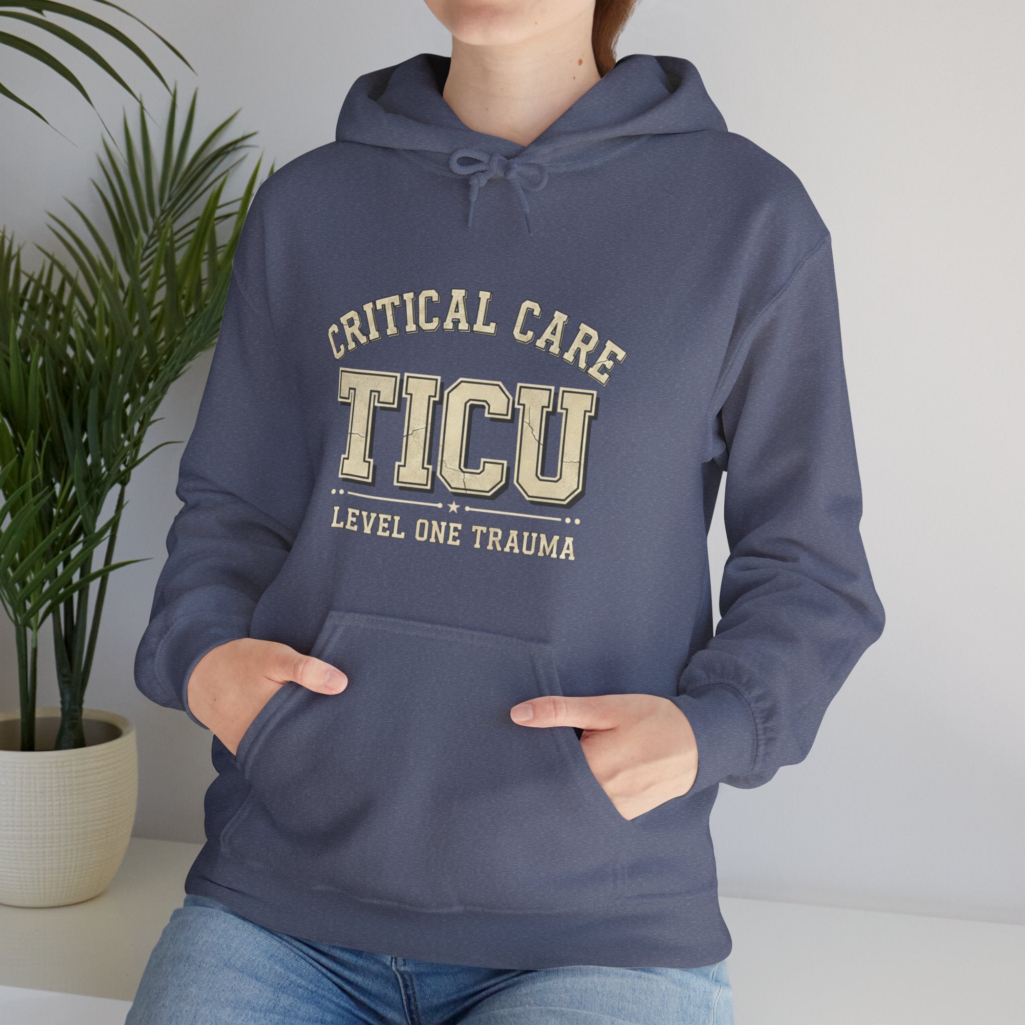 TICU Critical Care Hoodie - Level One Trauma Sweatshirt for Nurses & ICU Staff