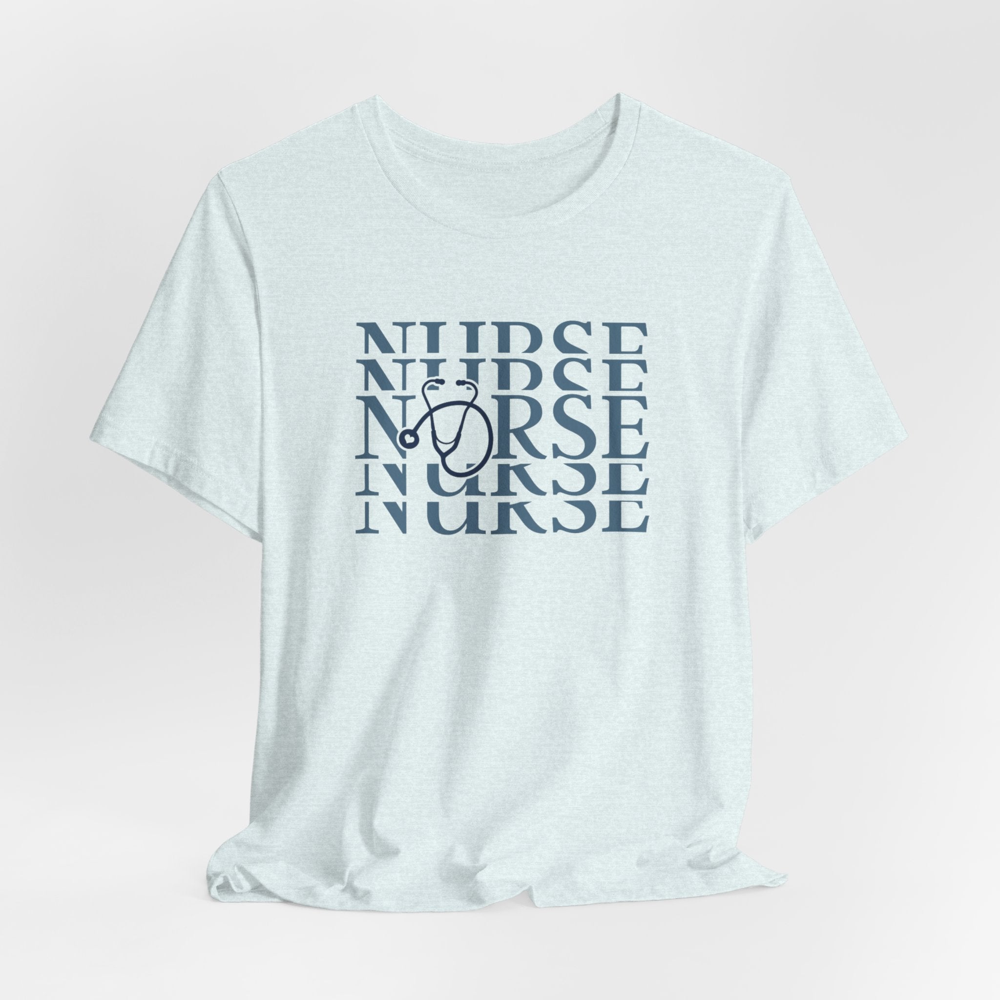 Nurse Stethoscope Graphic Tee — Repeating 'NURSE' Design Student Nurse Cool Nurse Gift For Nurse