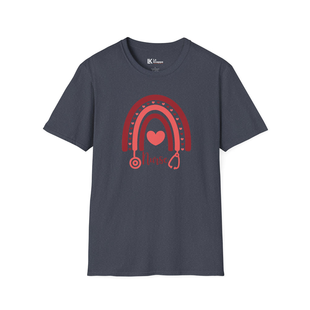 School Nurse Rainbow Heart Tshirt