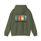 Hoodie — "Life Is Full of Choices" Stethoscope, Coffee & IV Nurse Cozy Pullover