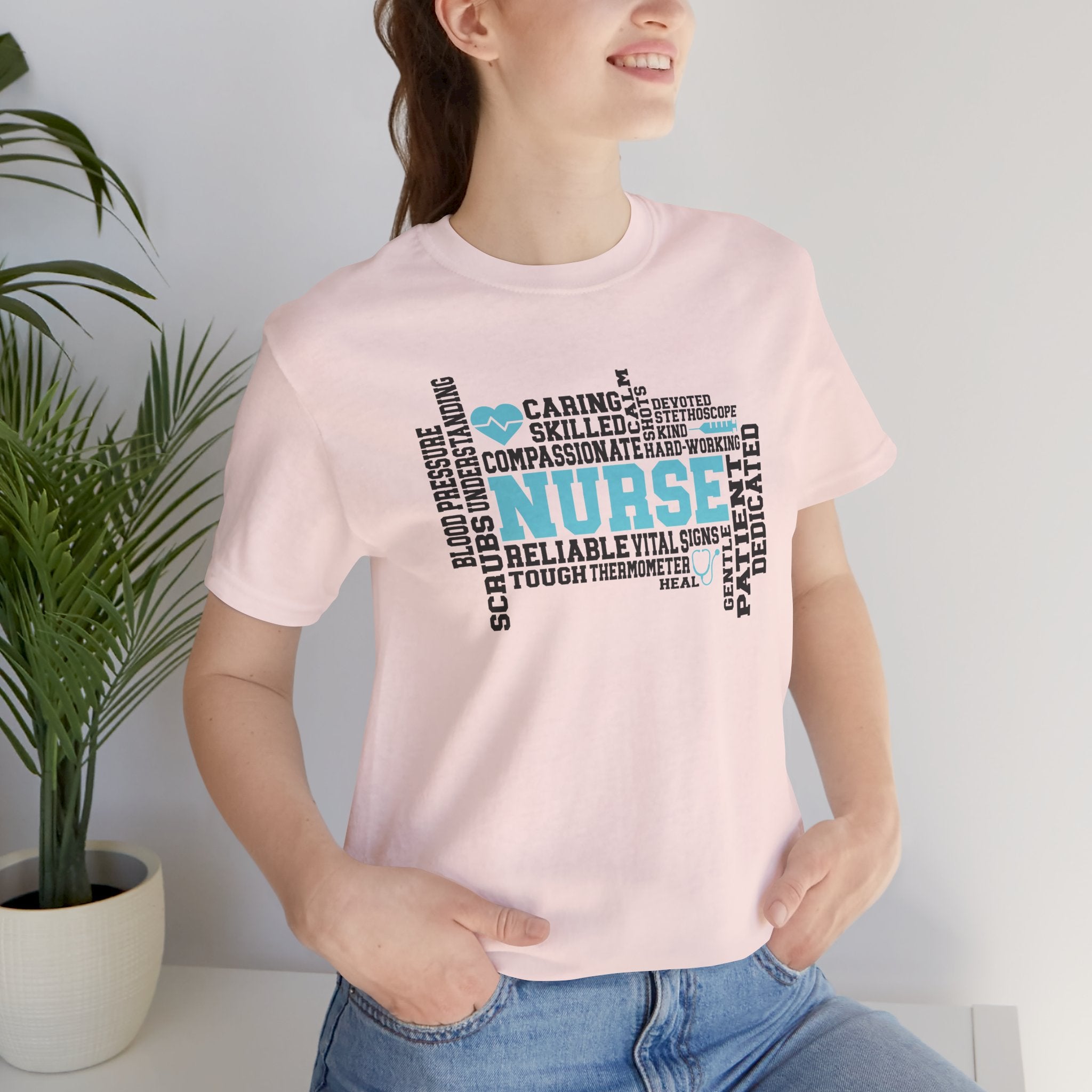 Nurse Word Cloud Tee — Caring, Skilled & Compassionate Nursing Shirt Student Nurse Nurse Gift