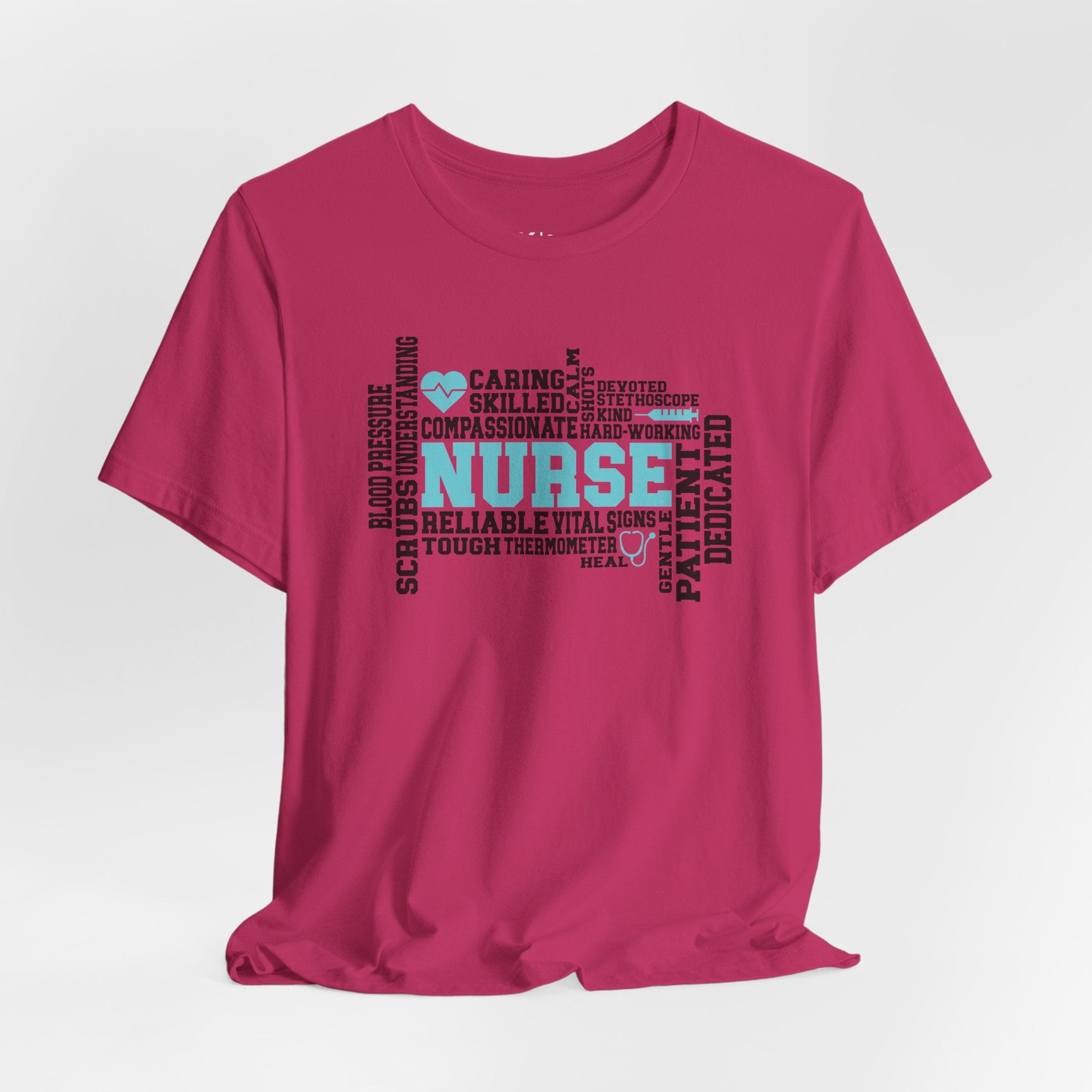 Nurse Word Cloud Tee — Caring, Skilled & Compassionate Nursing Shirt Student Nurse Nurse Gift