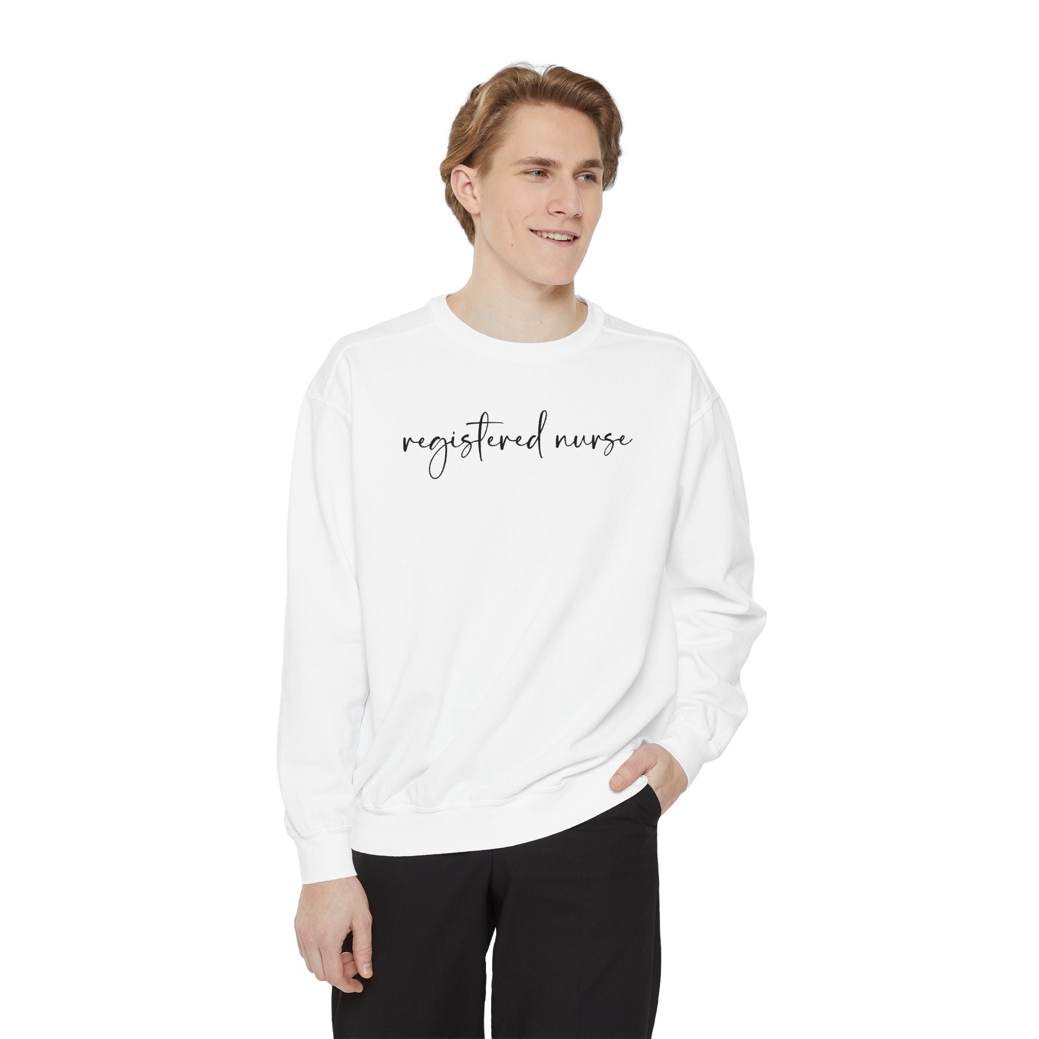 Registered Nurse Embroidered Script Sweatshirt