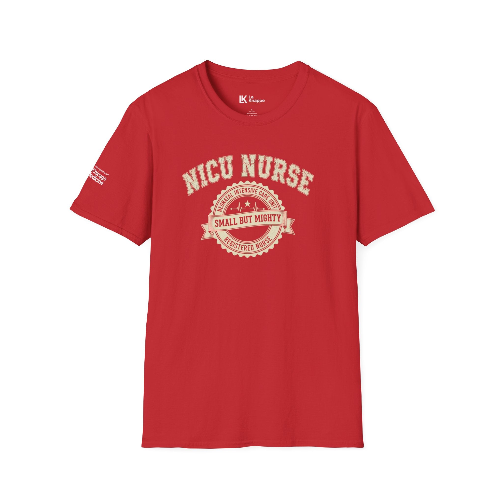 NICU Nurse T-Shirt — Neonatal Intensive Care Nurse Tee Badge "Small But Mighty" Graphic T-Shirts