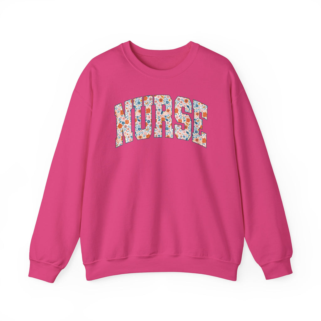 Nurse Floral Crewneck Sweatshirt