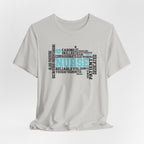Nurse Word Cloud Tee — Caring, Skilled & Compassionate Nursing Shirt Student Nurse Nurse Gift