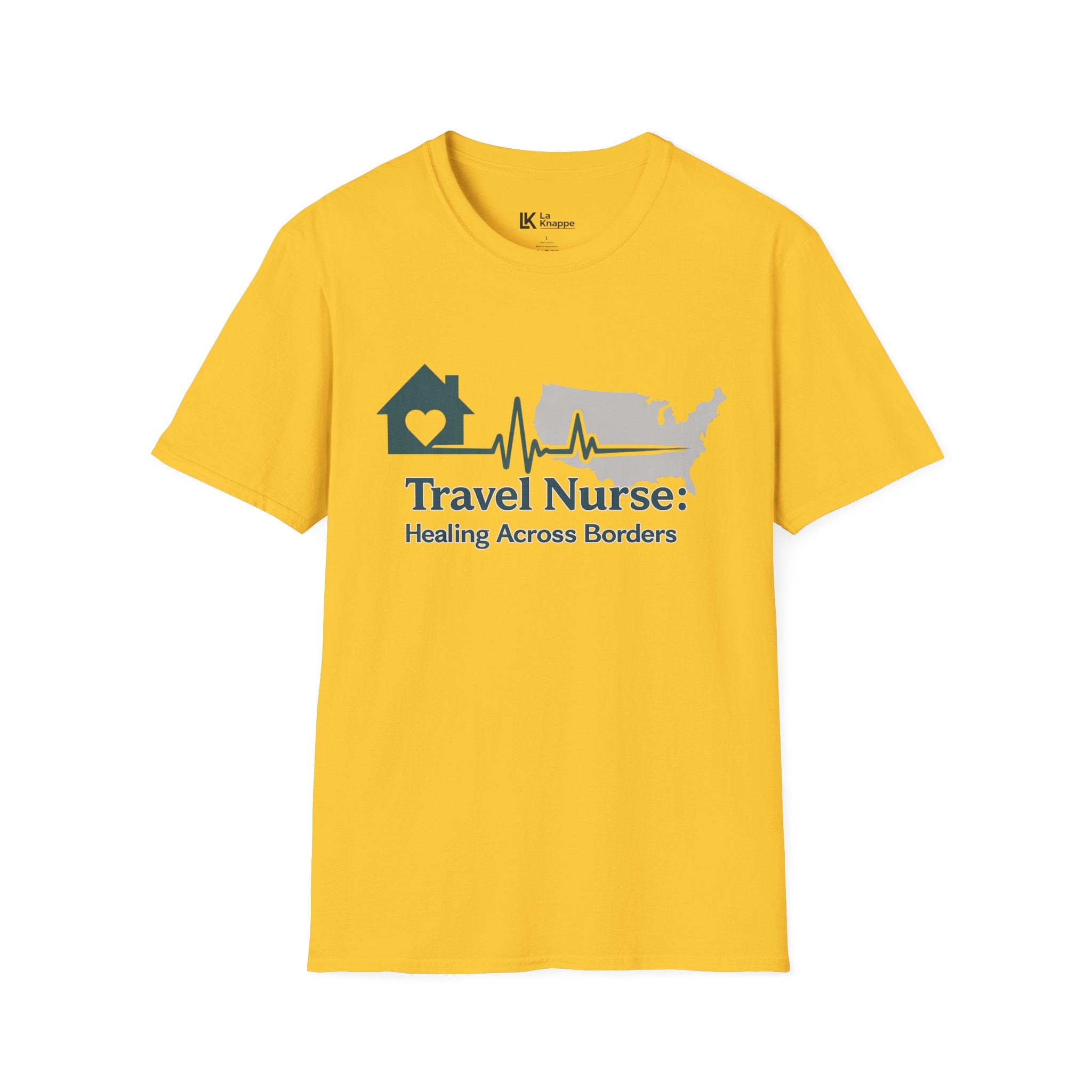 Travel Nurse tee - "Home With A Heart Travel Nurses Healing Across Border" Graphic Tee