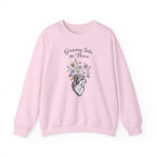 Nurse Graduation Sweatshirt — "Growing Into the Nurse" Floral Anatomical Heart Crewneck Student Nurse