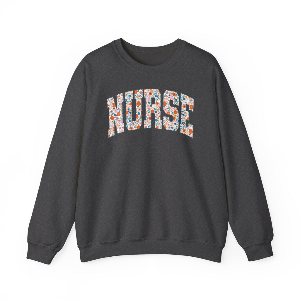 Nurse Floral Crewneck Sweatshirt