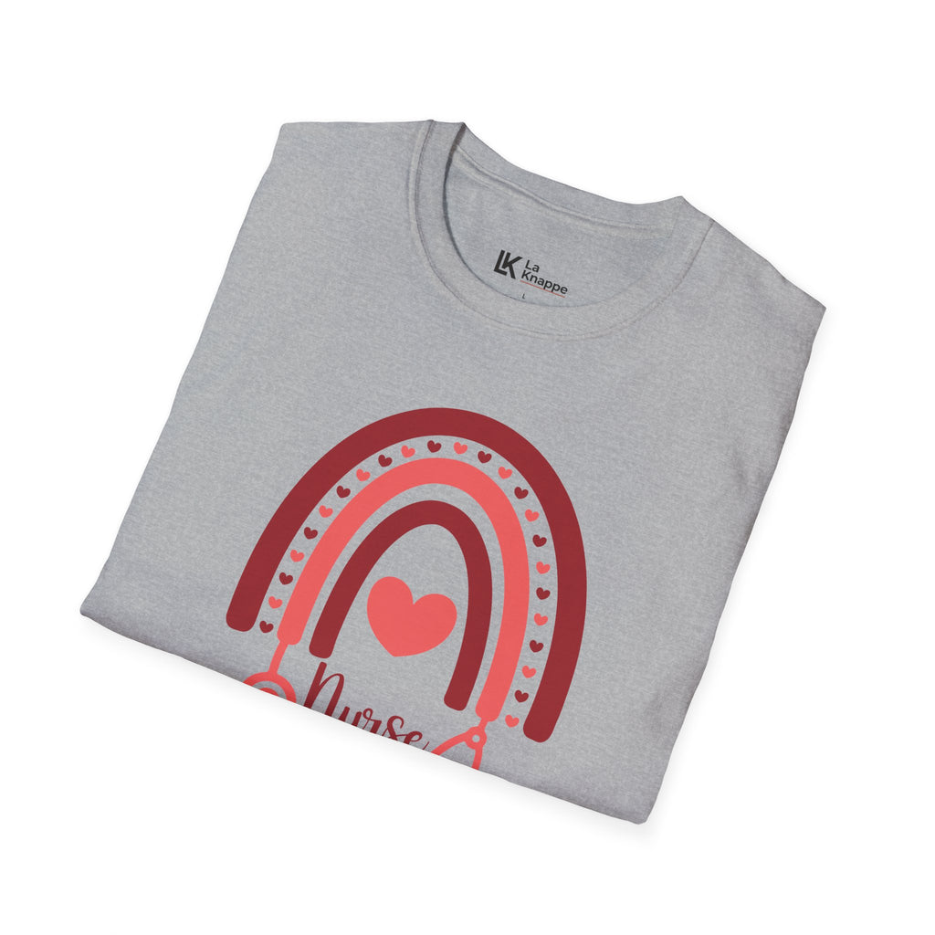 School Nurse Rainbow Heart Tshirt
