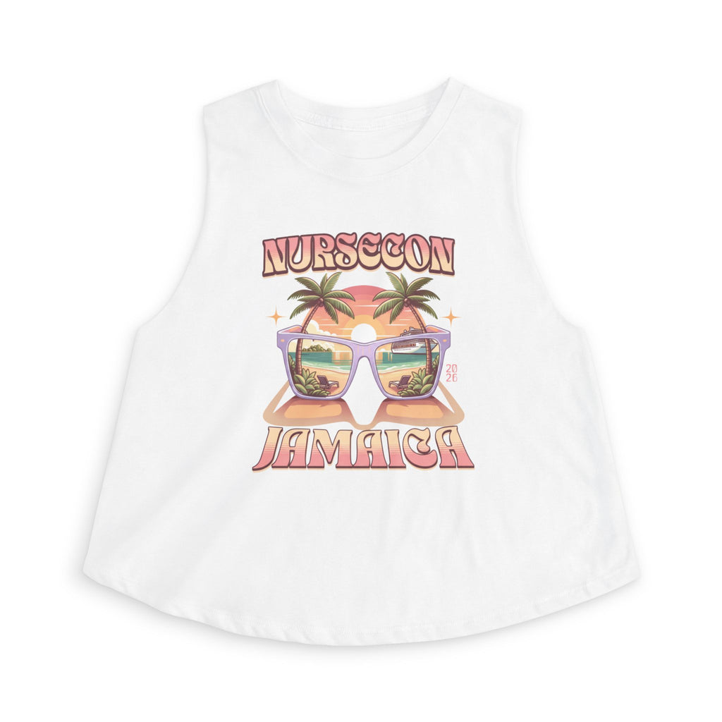 Nurse Conference Cruise Trip Crop Top  Jamaica NurseCon 2026 Tropical Palm & Drink Graphic Nurse T- Shirt