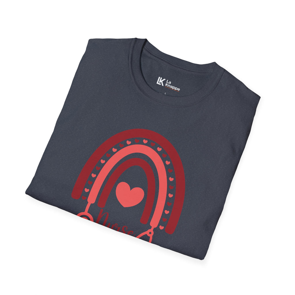 School Nurse Rainbow Heart Tshirt