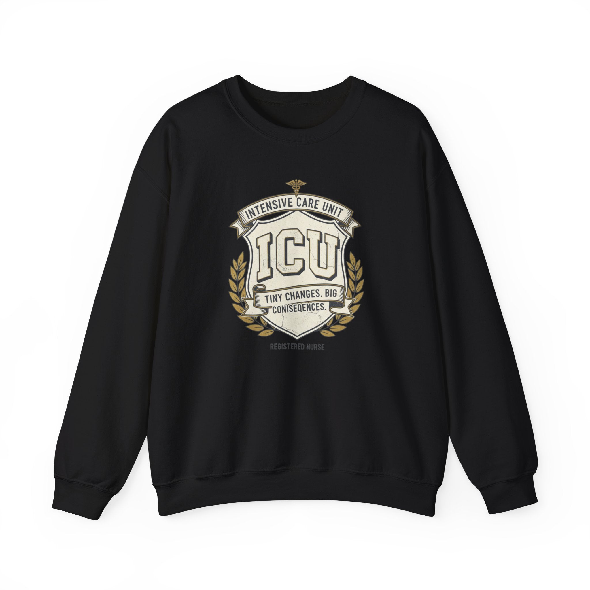 ICU Crest Sweatshirt — Intensive Care Unit Nurse & Doctor Gift