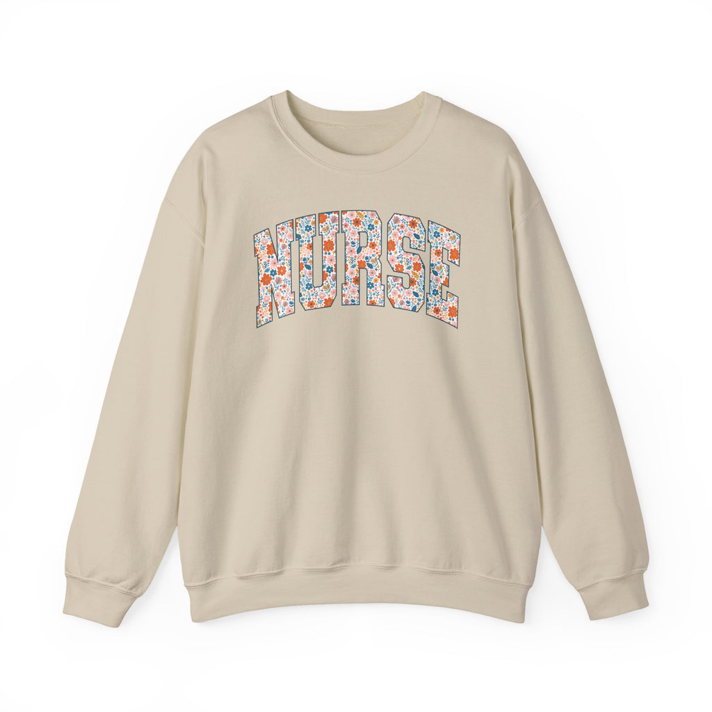 Nurse Floral Crewneck Sweatshirt
