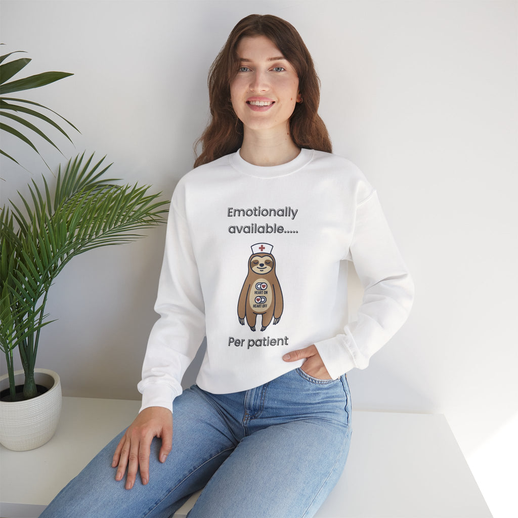 Emotionally Available Per Patient - Premium Nurse Sweatshirt Cute Sweatshirt