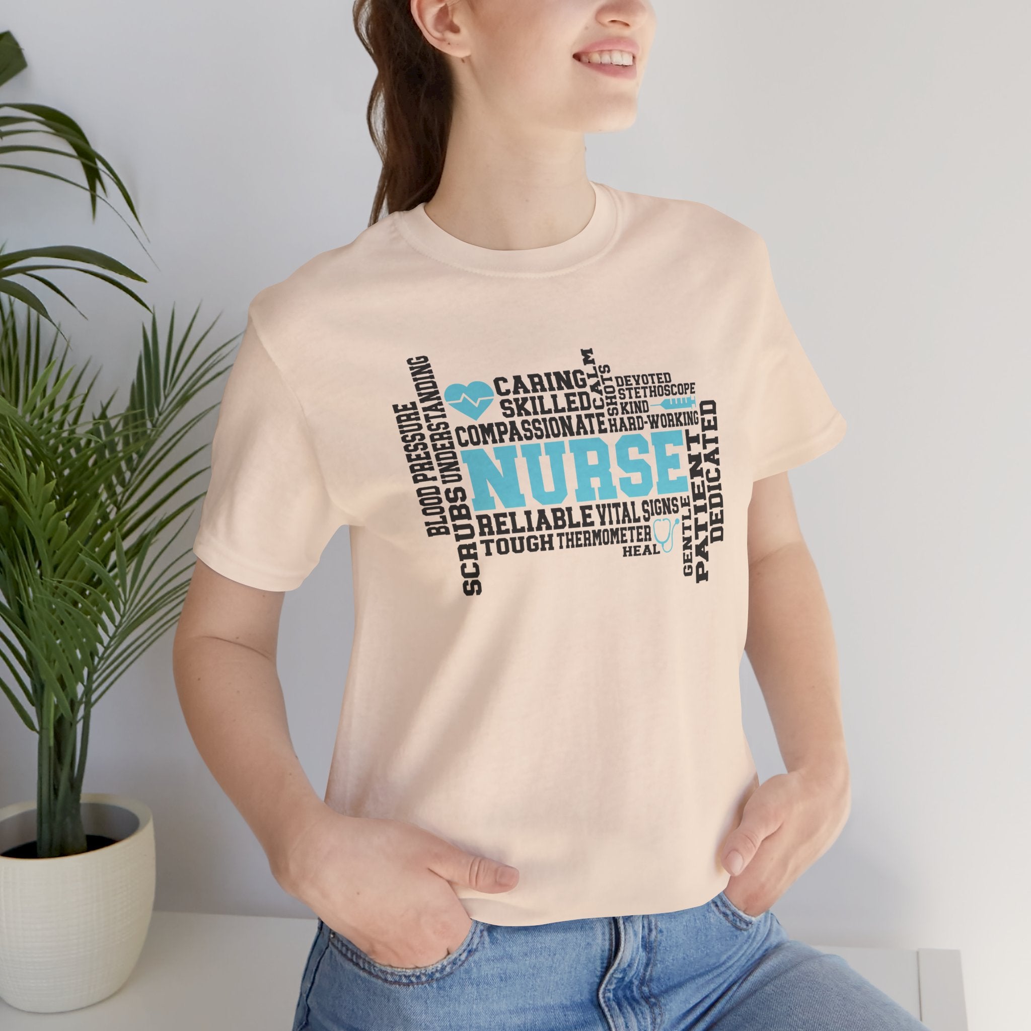 Nurse Word Cloud Tee — Caring, Skilled & Compassionate Nursing Shirt Student Nurse Nurse Gift