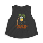 Nurse Conference Cruise Trip Crop Top — "Stat: to The Lido Deck" Tropical Palm & Drink Graphic Nurse T- Shirt