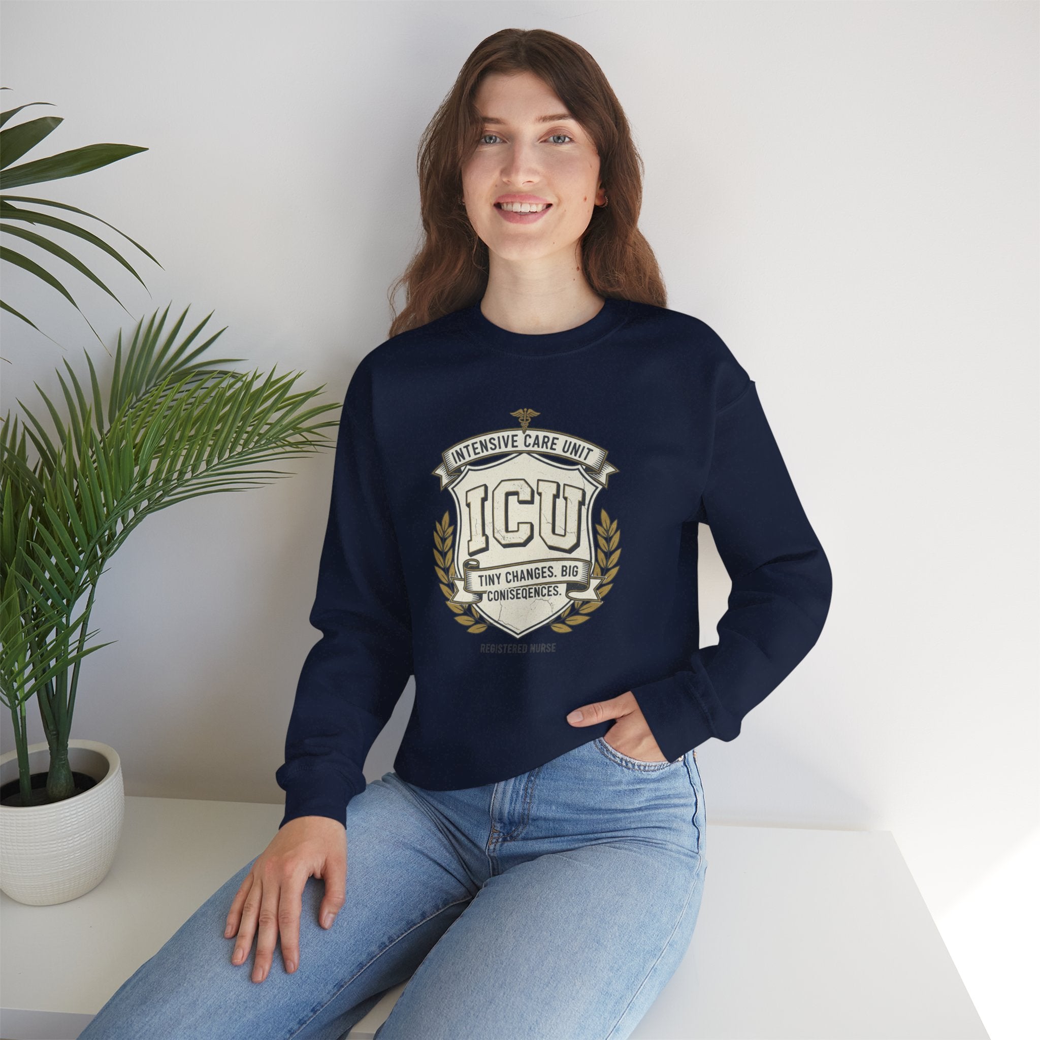 ICU Crest Sweatshirt — Intensive Care Unit Nurse & Doctor Gift