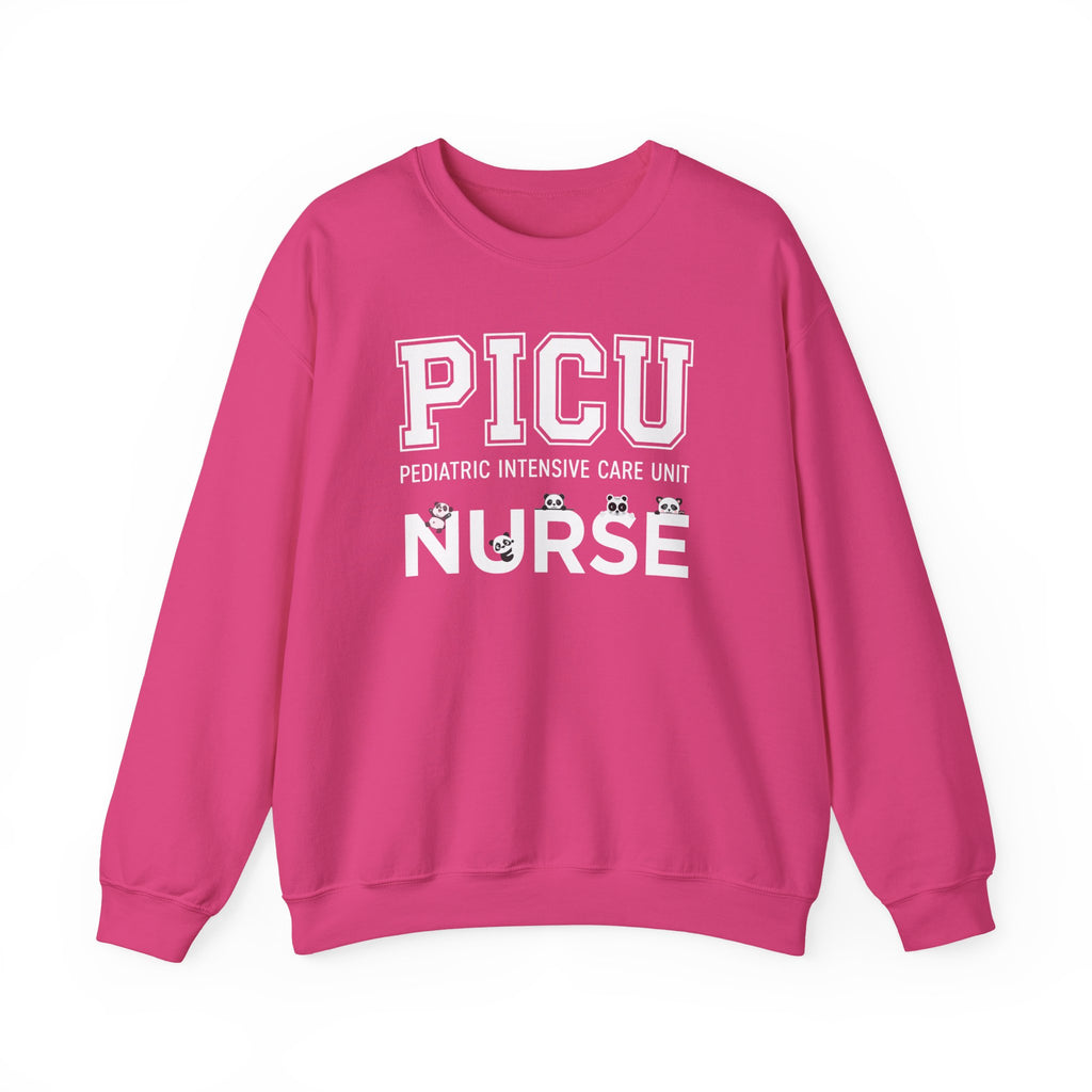 PICU Nurse Crewneck Sweatshirt – Pediatric Intensive Care Unit Nurse Pullover With Cute Panda