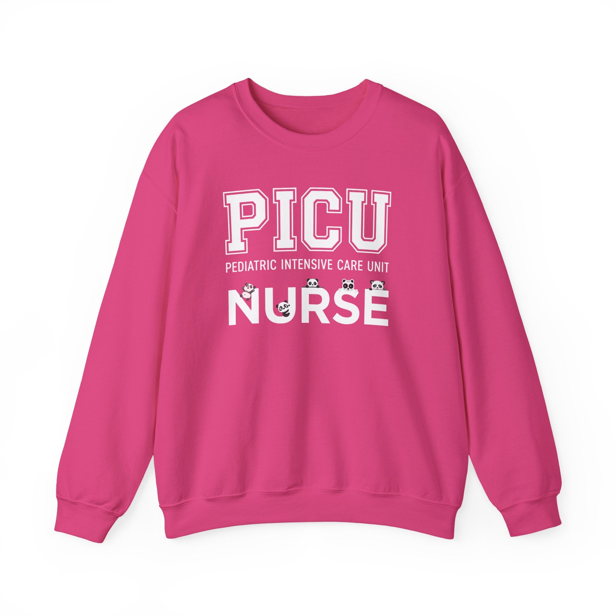 PICU Nurse Crewneck Sweatshirt – Pediatric Intensive Care Unit Nurse Pullover With Cute Panda