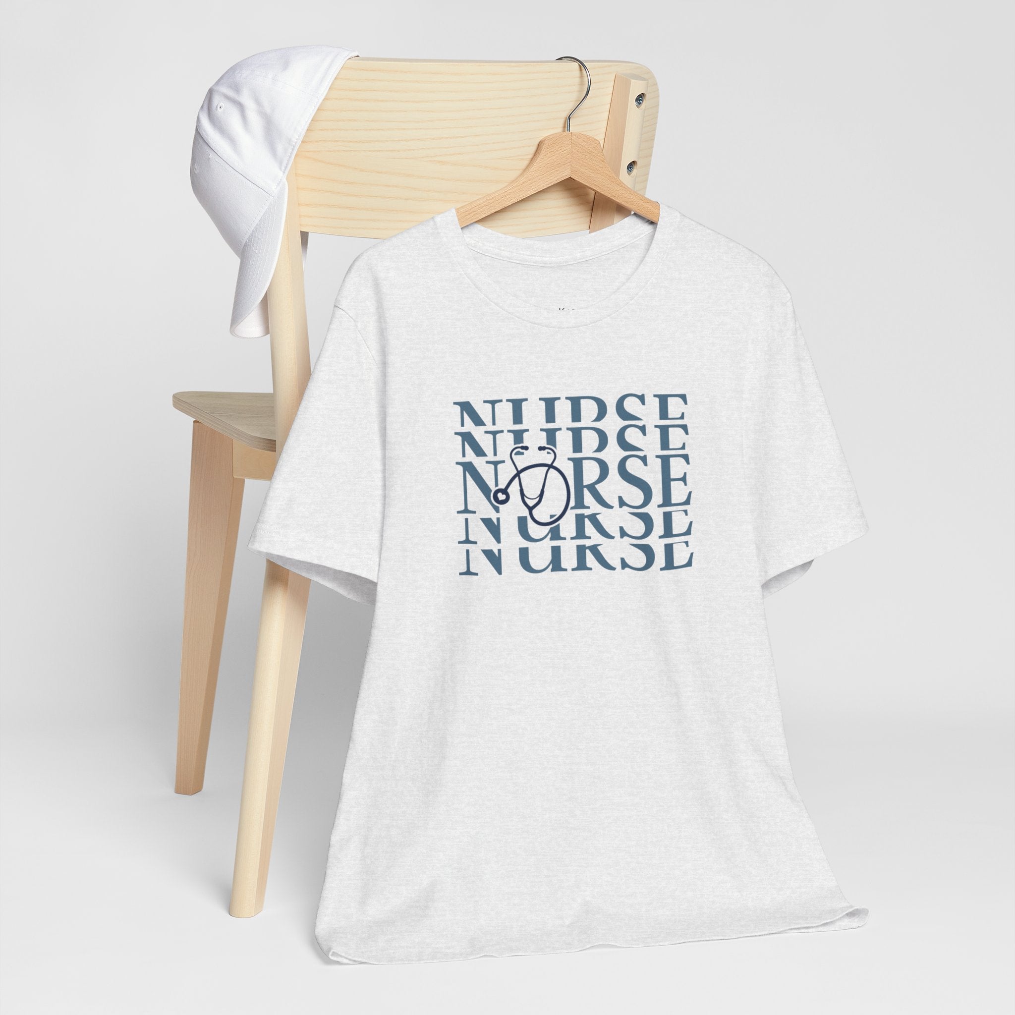 Nurse Stethoscope Graphic Tee — Repeating 'NURSE' Design Student Nurse Cool Nurse Gift For Nurse