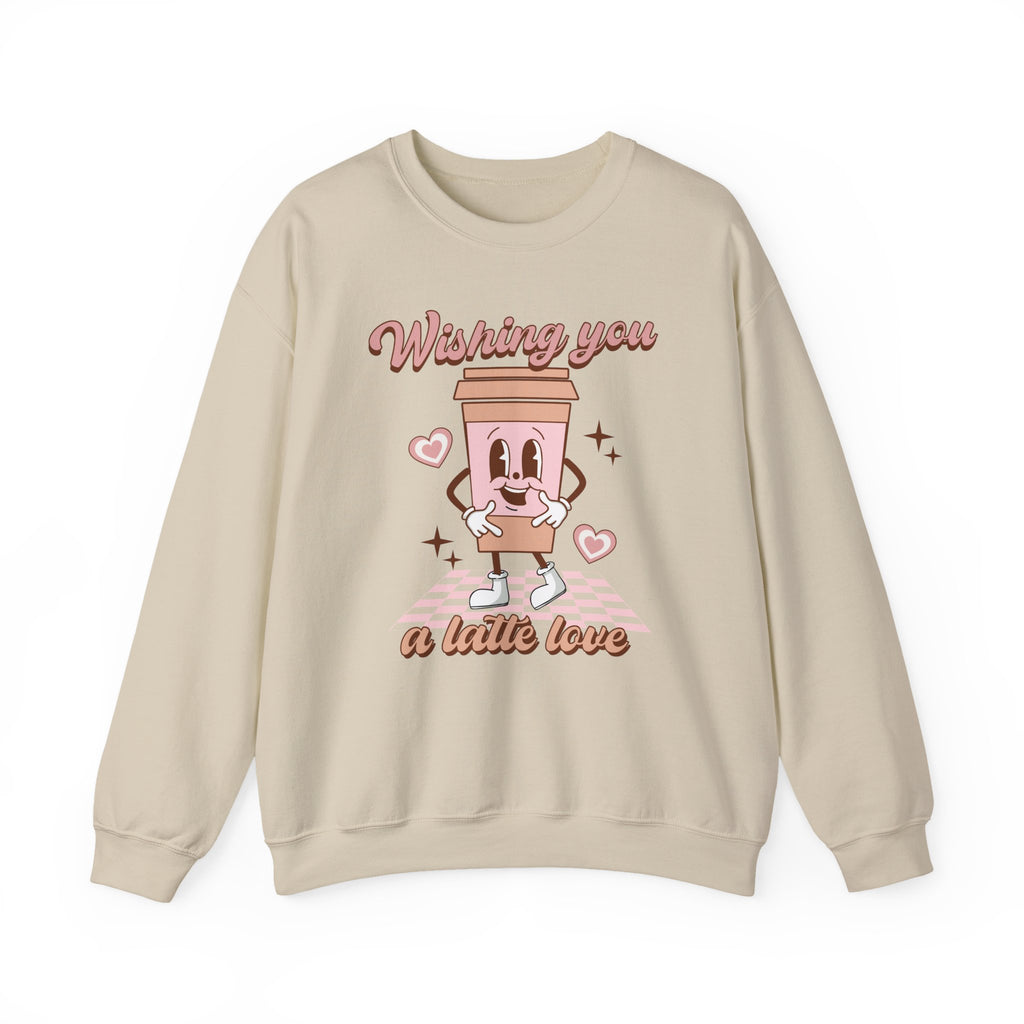 Sweatshirt - "Wishing You a Little Love" Cute Coffee Cup Crewneck