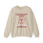 Sweatshirt - "Wishing You a Little Love" Cute Coffee Cup Crewneck