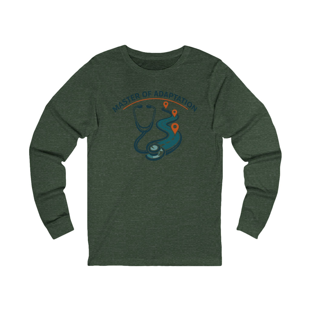 Adventure Map Long Sleeve Tee — 'Master of Adventure' Graphic Travel Nurse Long Sleeve Shirt