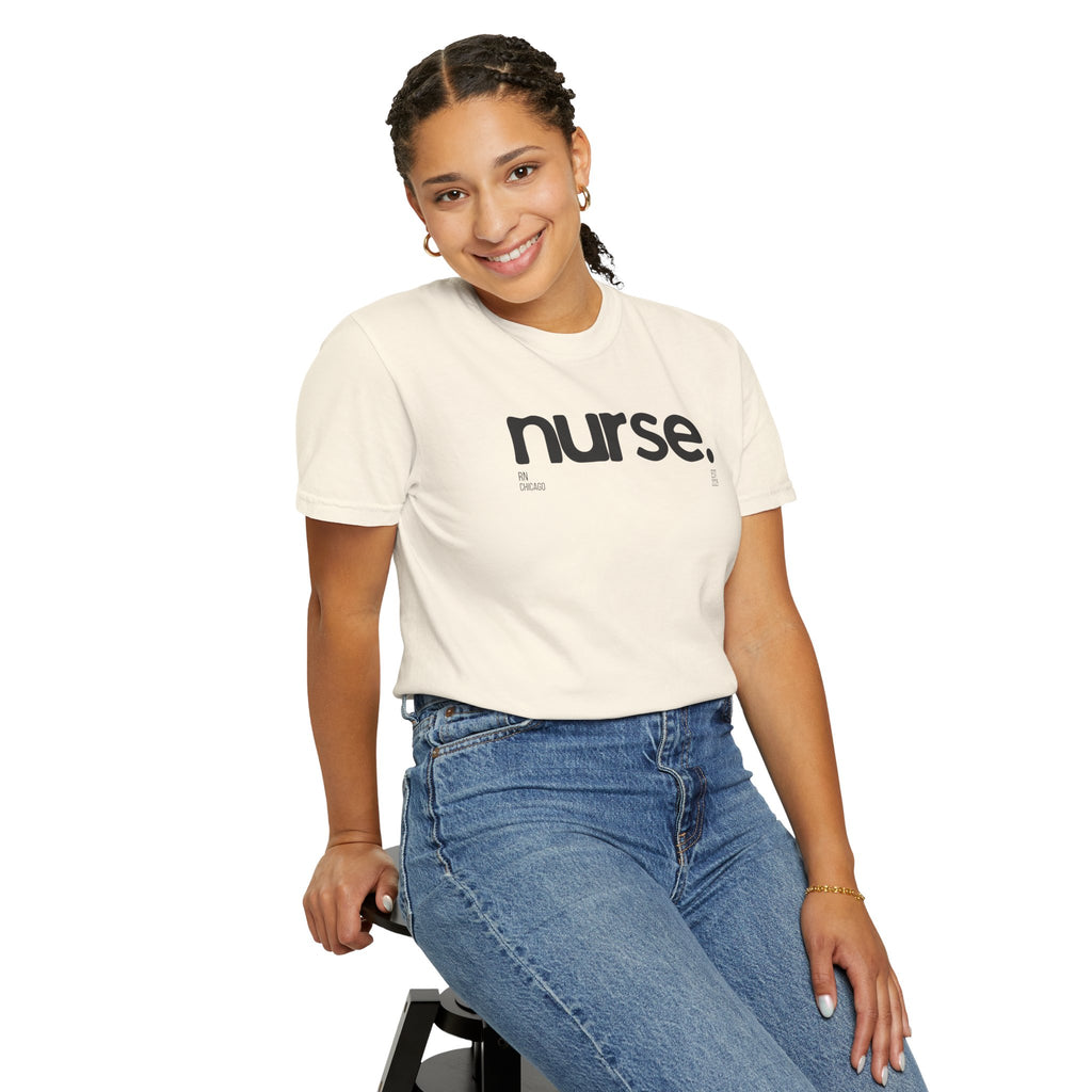 Nurse Chicago Graphic Tee — 'nurse.' Minimalist Medical T‑Shirt