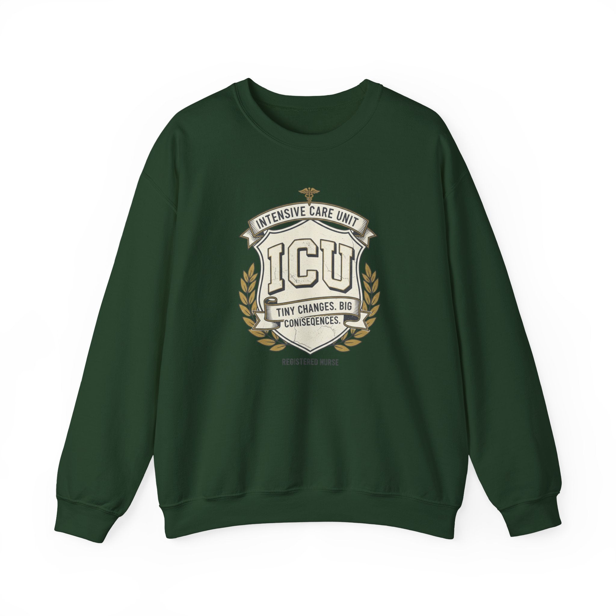 ICU Crest Sweatshirt — Intensive Care Unit Nurse & Doctor Gift