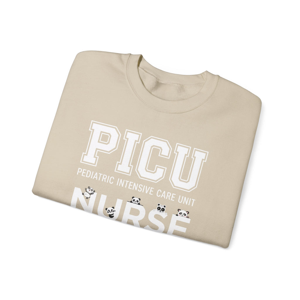 PICU Nurse Crewneck Sweatshirt – Pediatric Intensive Care Unit Nurse Pullover With Cute Panda