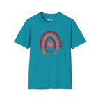 School Nurse Rainbow Heart Tshirt