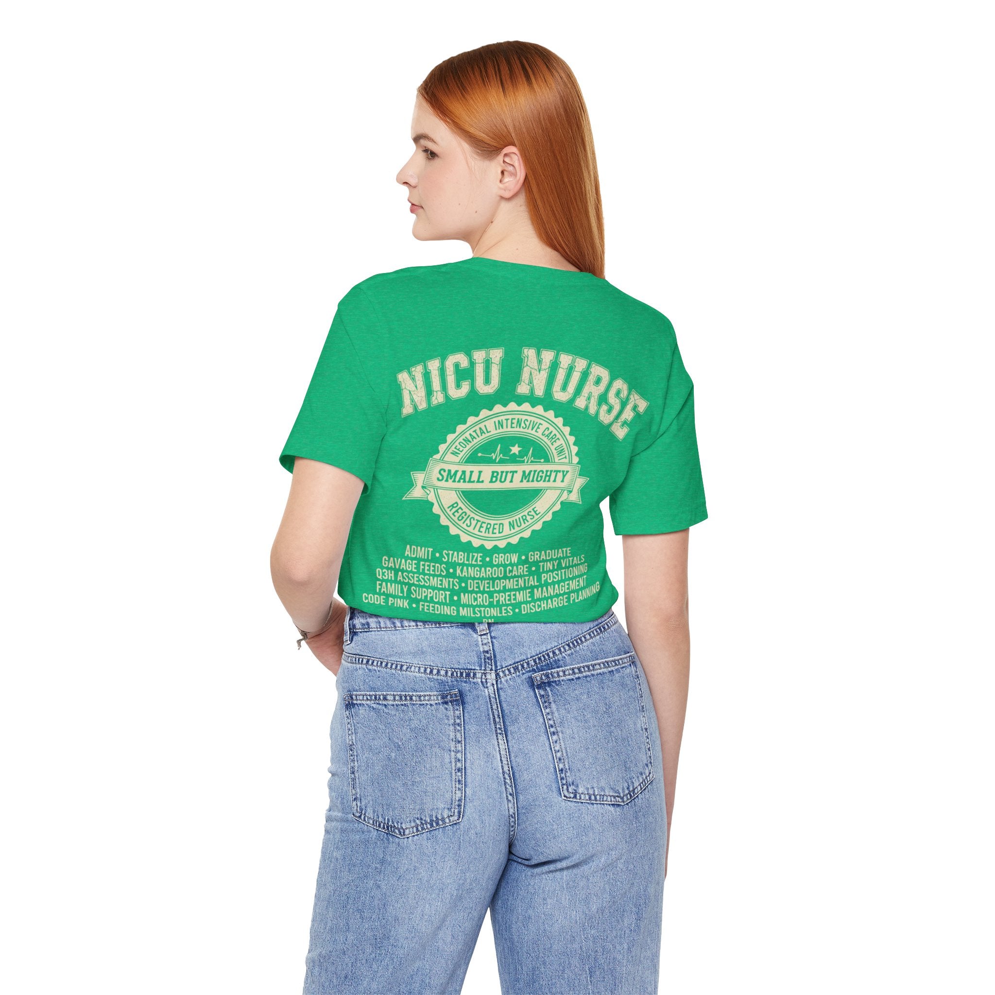 NICU Nurse T‑Shirt — Neonatal Intensive Care  Small But Mighty NICU Design Tour Tee Vintage Staff Gift