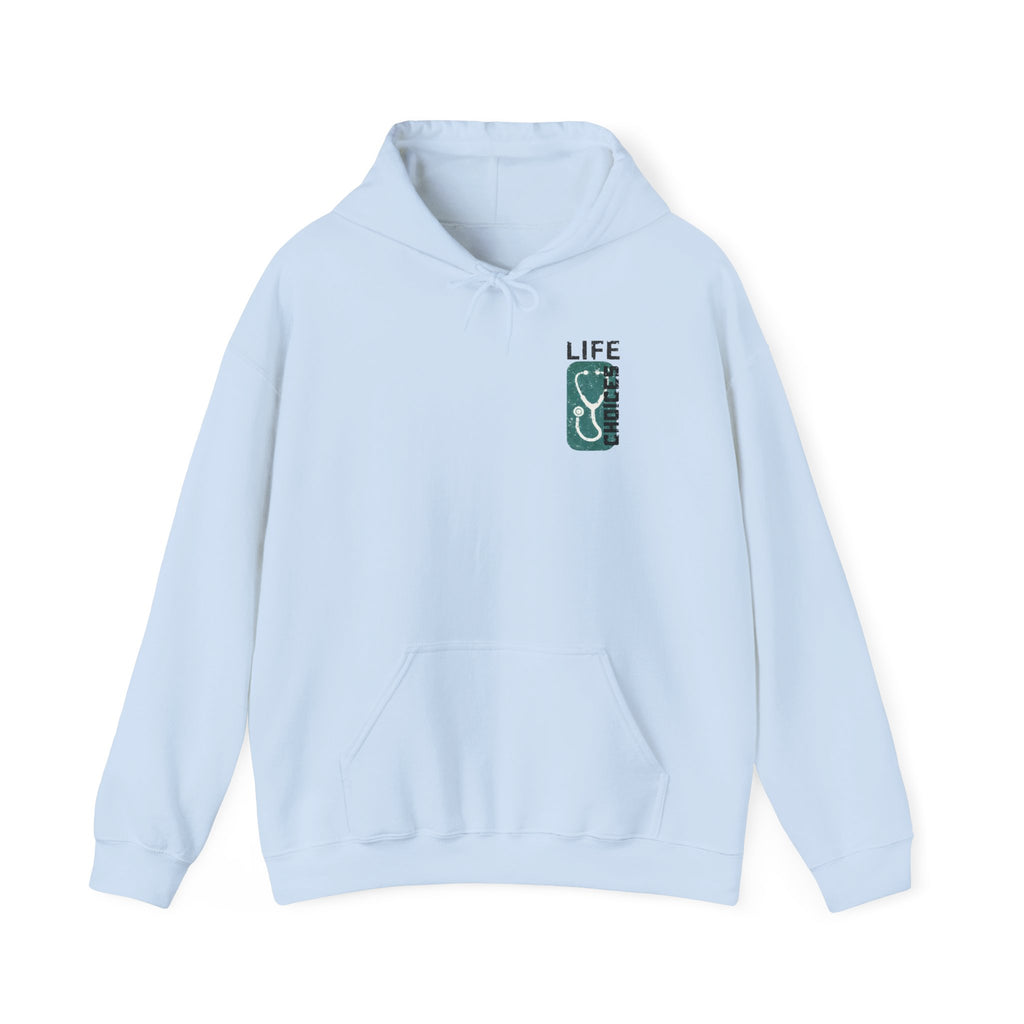 Hoodie — "Life Is Full of Choices" Stethoscope, Coffee & IV Nurse Cozy Pullover