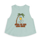Nurse Conference Cruise Trip Crop Top — "Stat: to The Lido Deck" Tropical Palm & Drink Graphic Nurse T- Shirt