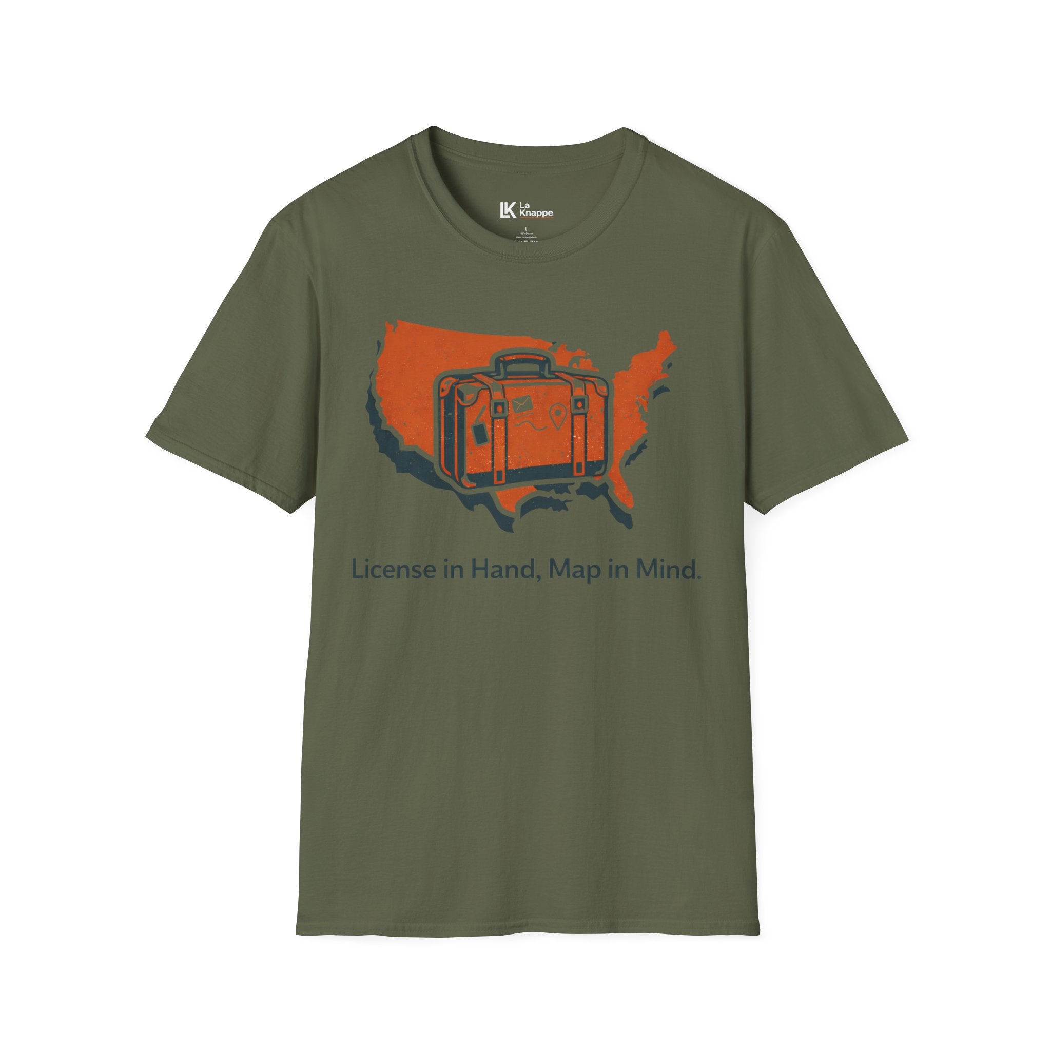 Travel T-Shirt – "License in Hand, Map in Mind" Graphic Tee