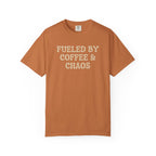 Fueled by Coffee & Chaos T-Shirt — Funny Coffee Lover Tee Nurse RN Tshirts Nurse and Coffee Caffeinated Nurse Gift for Nurse Coffee Lovers