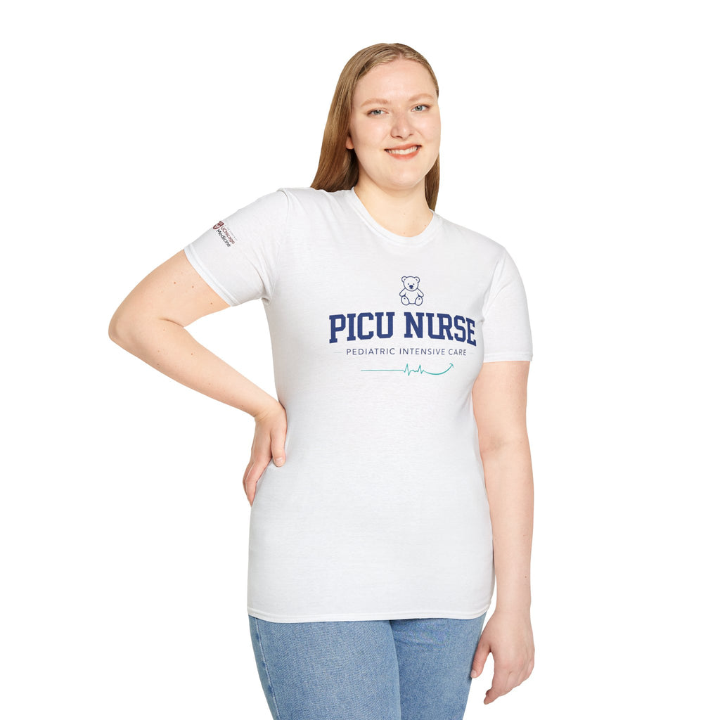 PICU Nurse T-Shirt — Pediatric Intensive Care Nurse Tee Bear Graphic T-Shirts