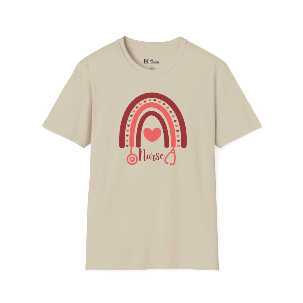 School Nurse Rainbow Heart Tshirt