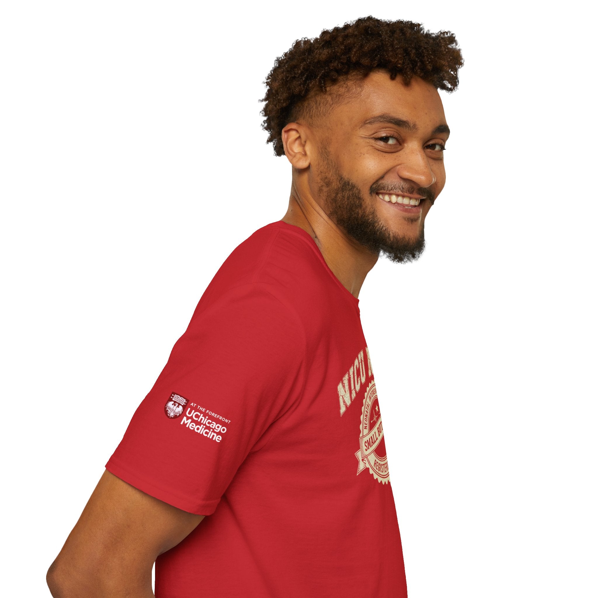 NICU Nurse T-Shirt — Neonatal Intensive Care Nurse Tee Badge "Small But Mighty" Graphic T-Shirts