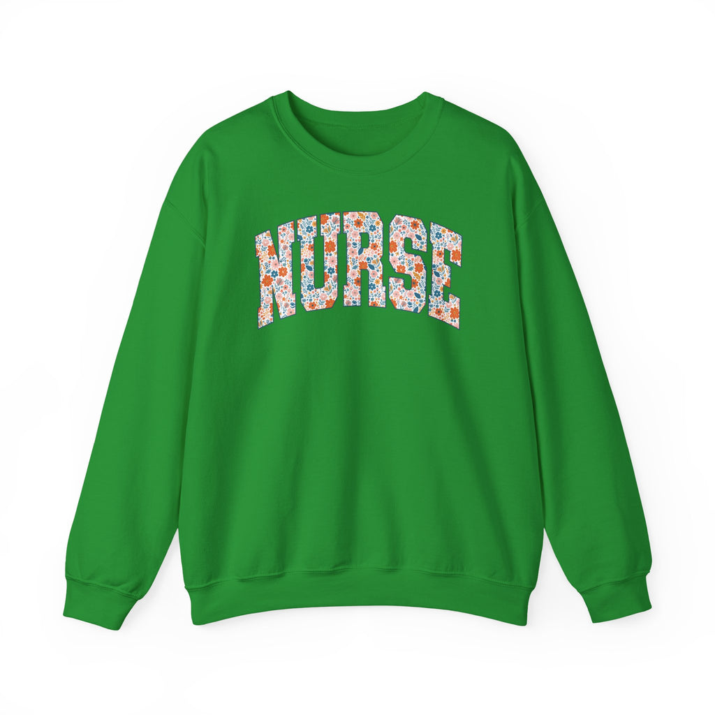 Nurse Floral Crewneck Sweatshirt