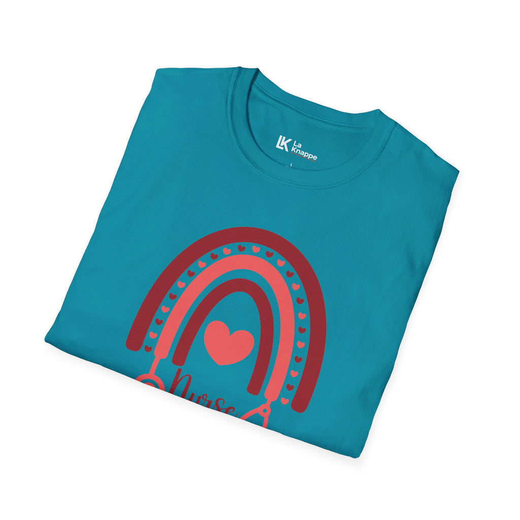 School Nurse Rainbow Heart Tshirt