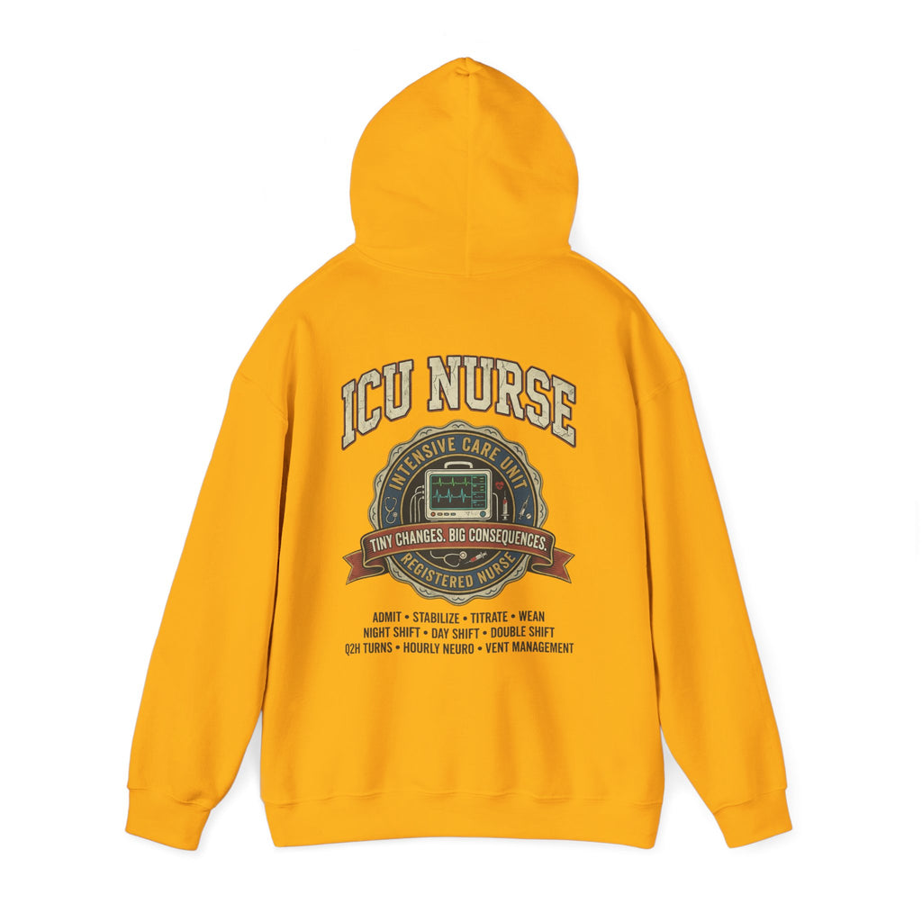ICU Nurse Hoodie —  Nurse Tour Tee Vibe Vintage Distressed Design -JCU Crew Critical Care Nursing Hooded Sweatshirt