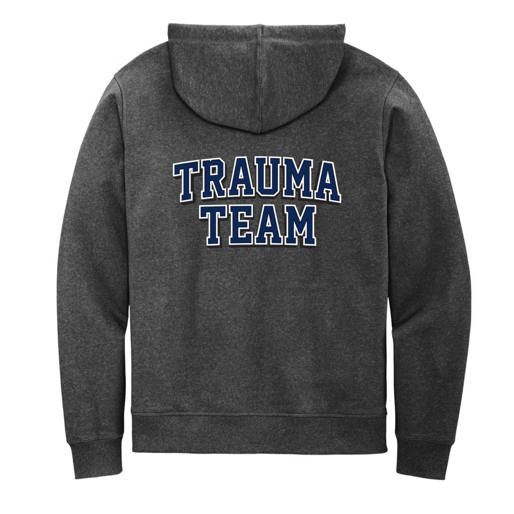 Trauma Team Nurse Fleece Hoodie Full-Zip — Lightweight Trauma RN Hoodie